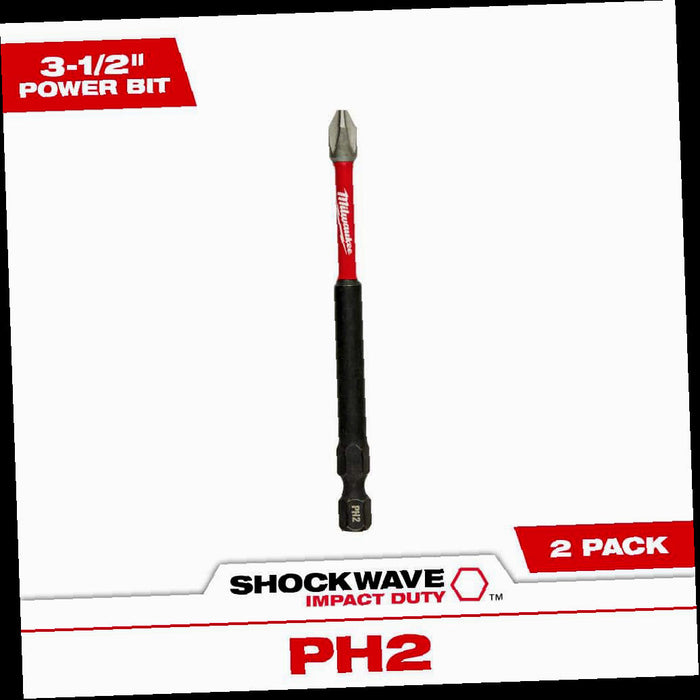SHOCKWAVE Impact Duty 3-1/2 in. Phillips #2 Alloy Steel Screw Driver Drill Bit (2-Pack)