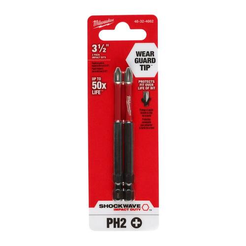 SHOCKWAVE Impact Duty 3-1/2 in. Phillips #2 Alloy Steel Screw Driver Drill Bit (2-Pack)