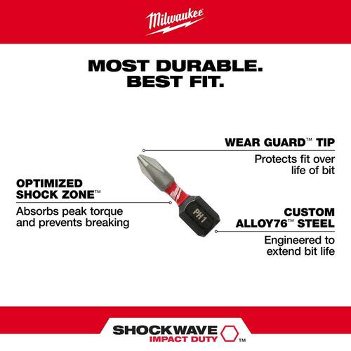 SHOCKWAVE Impact Duty 1 in. Phillips #2 Alloy Steel Insert Bit (15-Pack)