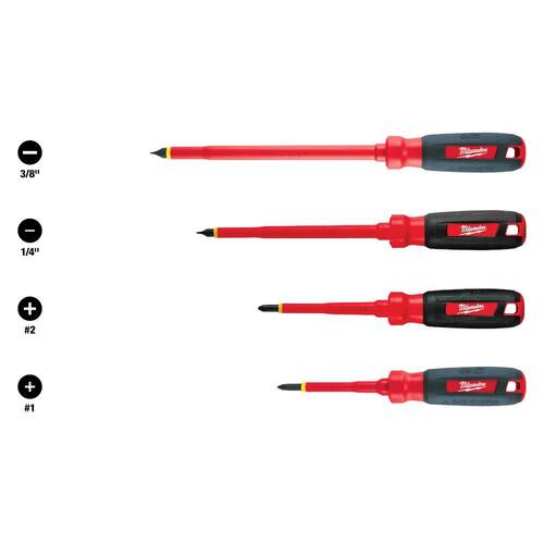 Screwdriver Set and Pouch (4-Piece), 1000-Volt Insulated