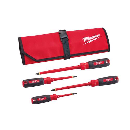 Screwdriver Set and Pouch (4-Piece), 1000-Volt Insulated