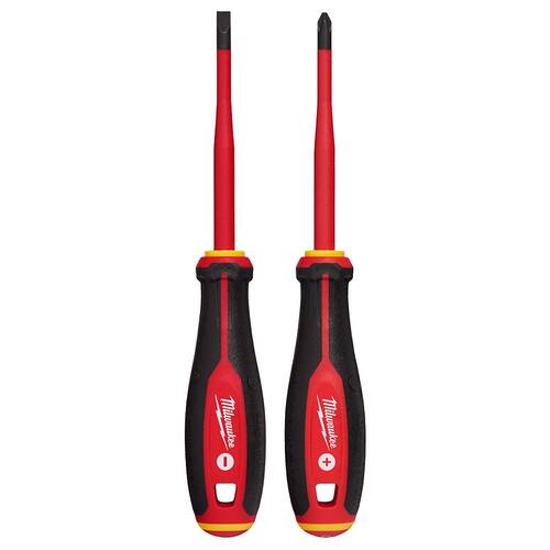 Screwdriver Set (2-Piece), 1000V Insulated Slim Tip