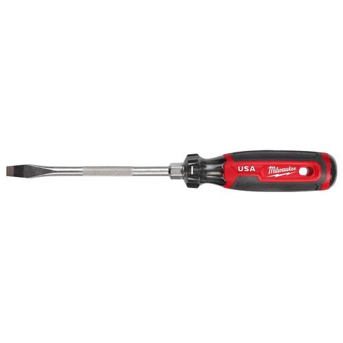 Slotted Flat Head Screwdriver, 6 in. x 5/16 in., with Cushion Grip