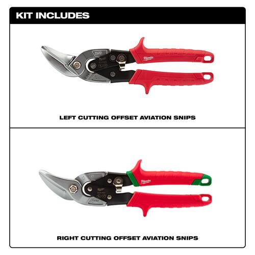 Aviation Snips, Left and Right Offset (2-Pack)