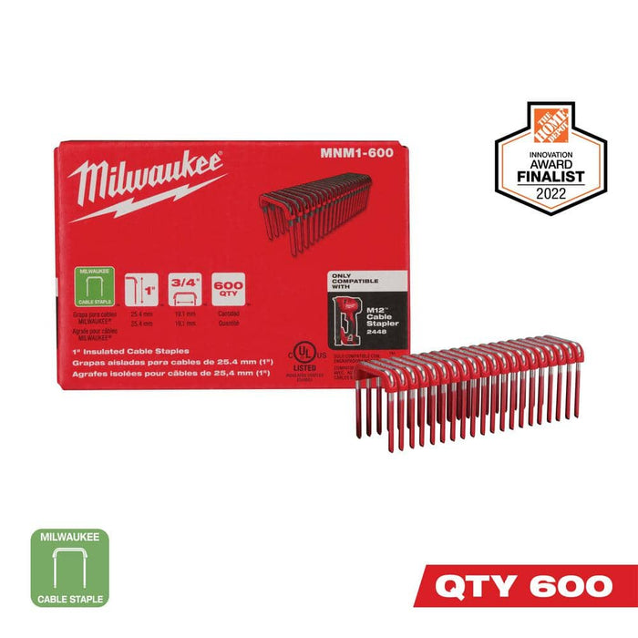 Cable Staples Insulated 1 in. for M12 Cable Stapler (600 per Box)