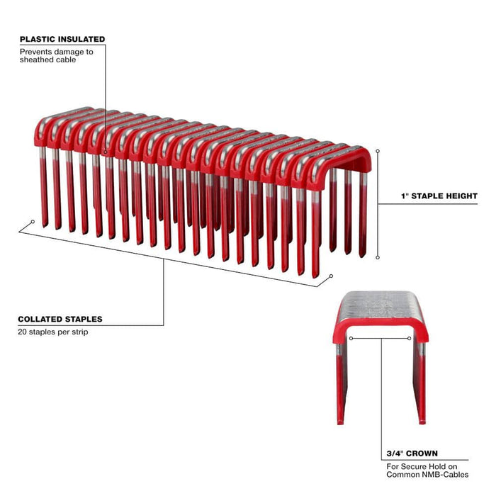 Cable Staples Insulated 1 in. for M12 Cable Stapler (600 per Box) — view 4