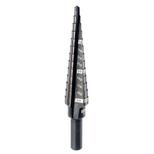 #1 Black Oxide Step Drill Bit (13-Steps), 1/8 in. - 1/2 in.