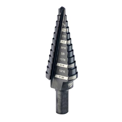 #4 Black Oxide Step Drill Bit (12-Steps), 3/16 in. - 7/8 in.