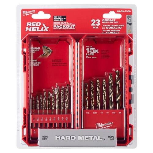 Cobalt Red Helix Twist Drill Bit Set for Drill Drivers (23-Piece)