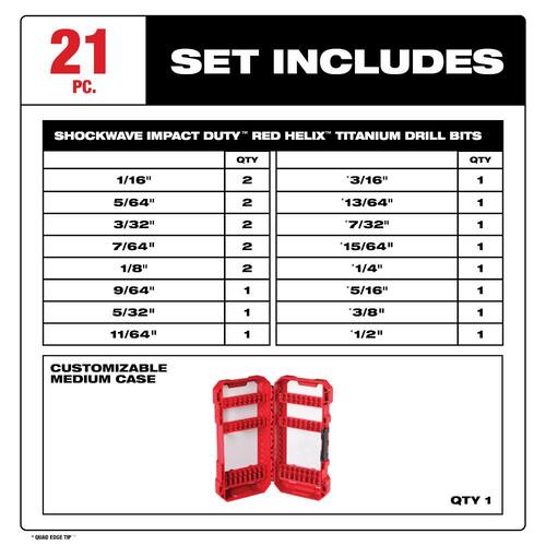 SHOCKWAVE IMPACT DUTY Titanium Twist Drill Bit Set (21-Piece)