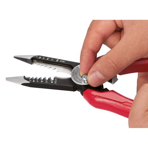 Electricians 6-in-1 Wire Strippers Pliers, 7.75 in., Combination