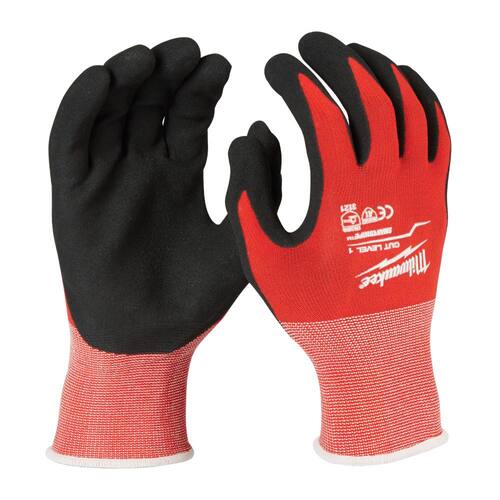 Work Gloves Cut Resistant Level 1 Nitrile Red Dipped Medium