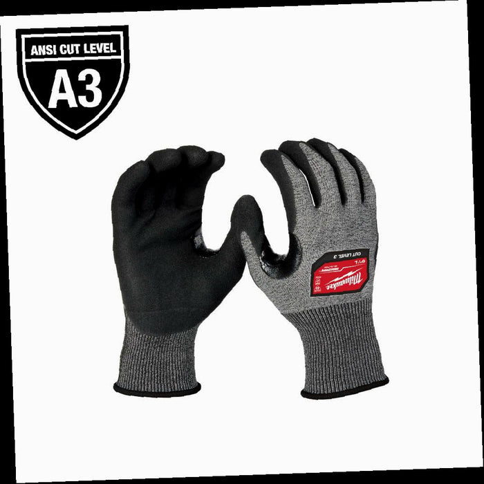 Work Gloves High Dexterity Cut Level 3 Resistant Nitrile Dipped Outdoor Large