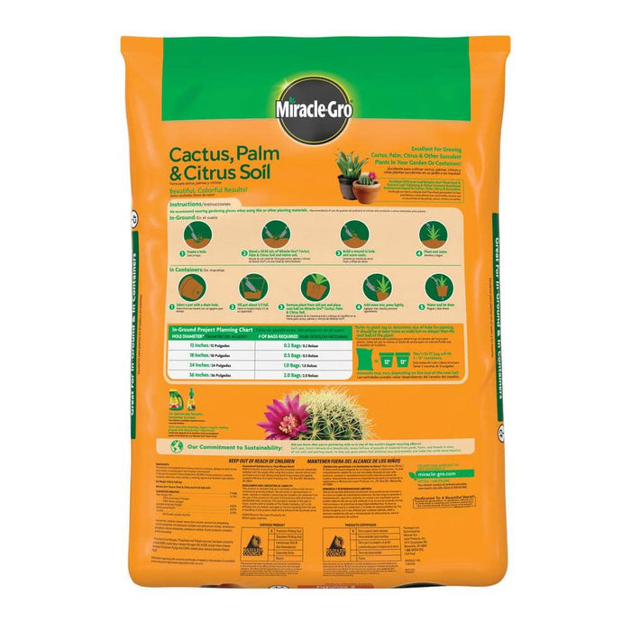 Garden Soil 1 cu.ft   For In-Ground Use or Containers Succulents, Cactus, Palm and Citrus Miracle 3