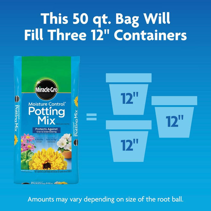 Potting Mix 50 Qt. Moisture Control For Container Plants, Protects Against Over- and Under-Watering Miracle Gro 7