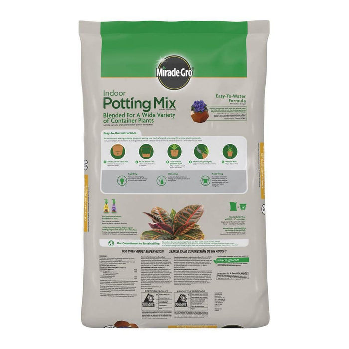 Potting Mix 16 Qt. Indoor Soil Blended for a Wide Variety of Houseplants, Feeds up to 6 Months Miracle-Gro 6