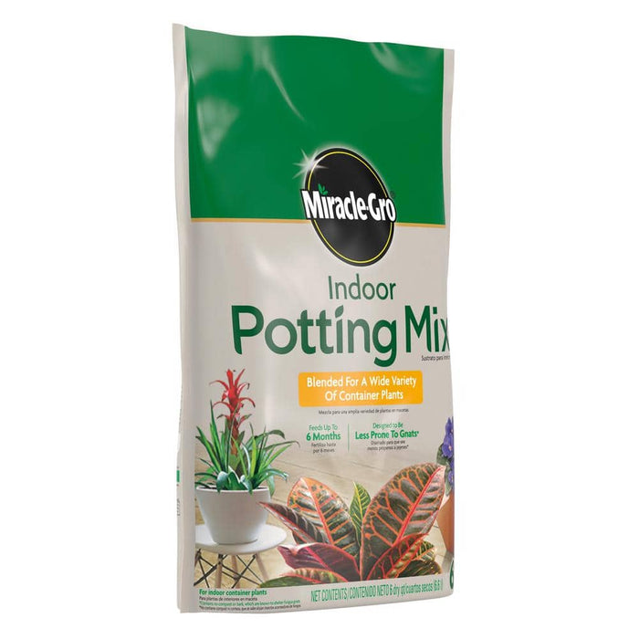 Potting Mix 6 Qt. Indoor  Blended for a Wide Variety of Houseplants, Feeds up to 6 Months Miracle-Gro 6