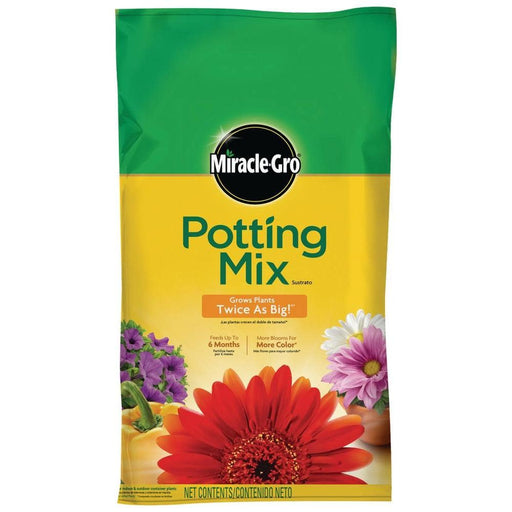 Potting Mix 25 Qt. For Container Plants, Flowers, Vegetables, Shrubs, Feeds up to 6 Months Miracle Gro 1