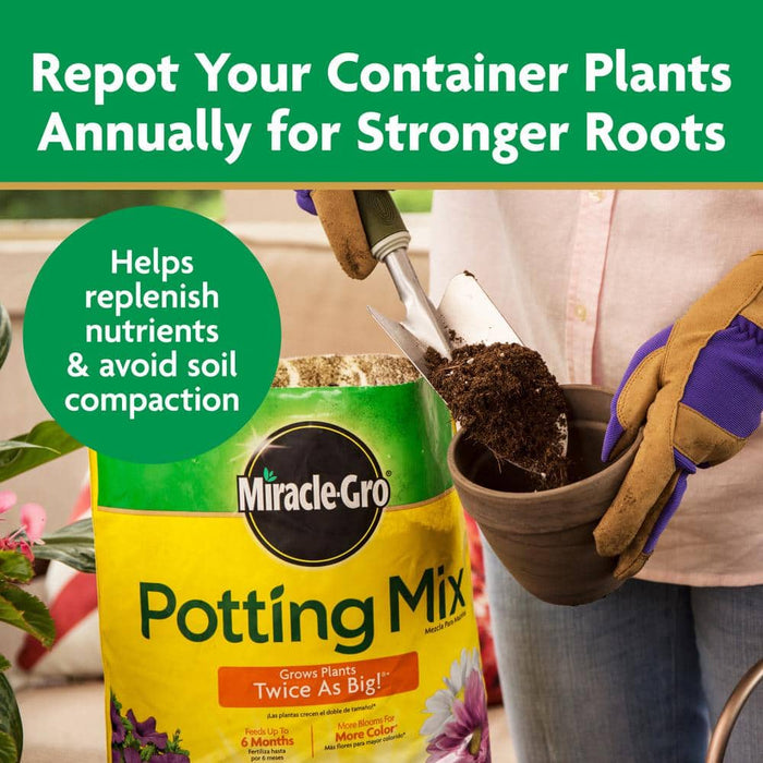 Potting Mix 50 Qt. For Container Plants, Flowers, Vegetables, Shrubs, Feeds up to 6 Months Miracle-Gro 3