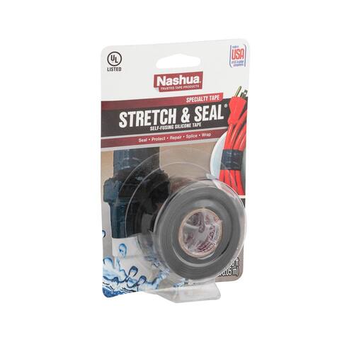 Stretch and Seal Self-Fusing Silicone Tape in Black 1 in. x 3.33 yd.