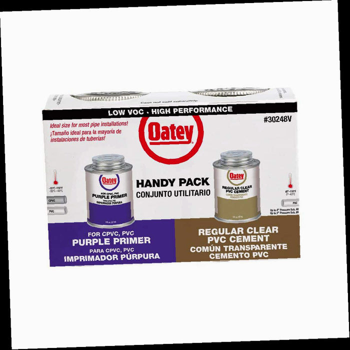 Primer and Cement Combo Pack Purple CPVC and PVC Clear Regular California Compliant 8 oz.