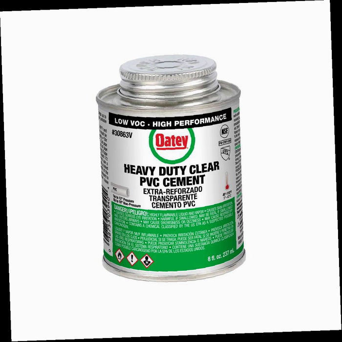 Clear PVC Cement Heavy-Duty 8 oz. California Compliant