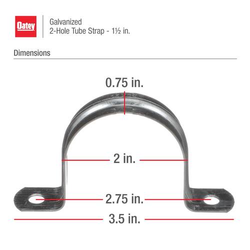 Strap for Pipe 1-1/2 in. Galvanized Steel