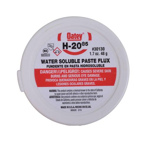 Water Soluble Solder Flux Paste 1.7 oz. Lead-Free H-20