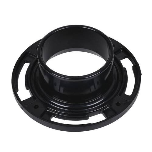 Toilet Flange ABS Fast Set 3 in. Outside Fit 4 in. Inside Fit Open Hub with Plastic Ring