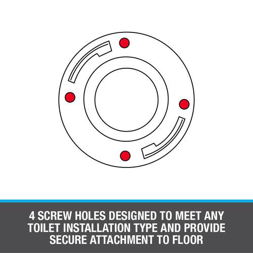 Toilet Flange ABS Fast Set 3 in. Outside Fit 4 in. Inside Fit Open Hub with Plastic Ring