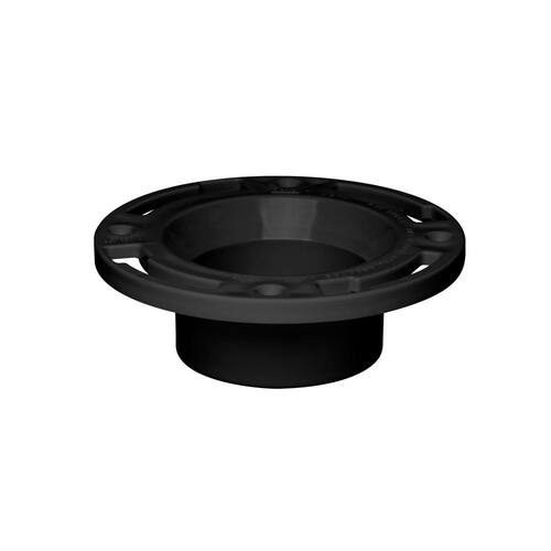 Toilet Flange ABS Fast Set 3 in. Outside Fit 4 in. Inside Fit Open Hub with Plastic Ring