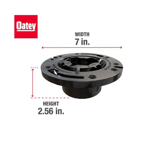 Toilet Flange ABS Open Hub Fast Set 3 in. x 4 in. Inside Fit Outside Fit with Test Cap and Plastic Ring