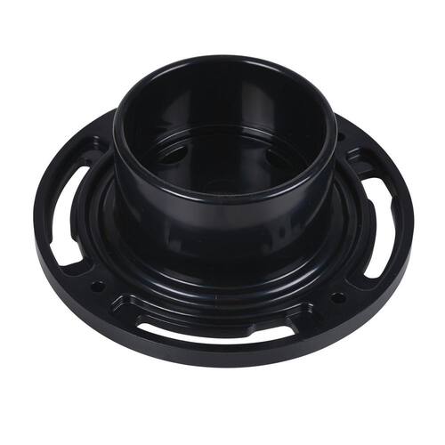 Toilet Flange ABS Open Hub Fast Set 3 in. x 4 in. Inside Fit Outside Fit with Test Cap and Plastic Ring