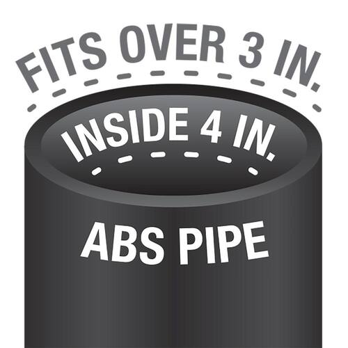 Toilet Flange ABS Open Hub Fast Set 3 in. x 4 in. Inside Fit Outside Fit with Test Cap and Plastic Ring