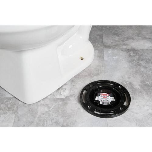 Toilet Flange ABS Open Hub Fast Set 3 in. x 4 in. Inside Fit Outside Fit with Test Cap and Plastic Ring