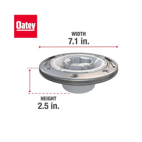 Toilet Flange 3 in. PVC Hub Spigot Fast Set with Test Cap, Stainless Steel Ring 5