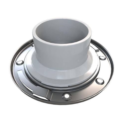 Toilet Flange 3 in. PVC Hub Spigot Fast Set with Test Cap, Stainless Steel Ring 3