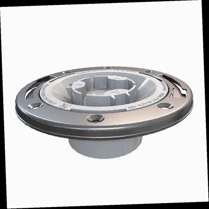 Toilet Flange 3 in. PVC Hub Spigot Fast Set with Test Cap, Stainless Steel Ring