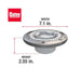 Toilet Flange PVC Hub Fast Set 3 in. Outside Fit or 4 in. Inside Fit with Test Cap and Stainless Steel Ring 5