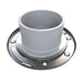 Toilet Flange PVC Hub Fast Set 3 in. Outside Fit or 4 in. Inside Fit with Test Cap and Stainless Steel Ring 3