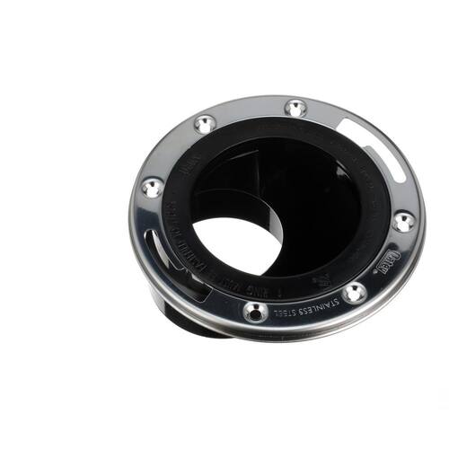 Toilet Flange Plastic Open Offset 3 in. with Stainless Steel Ring ABS