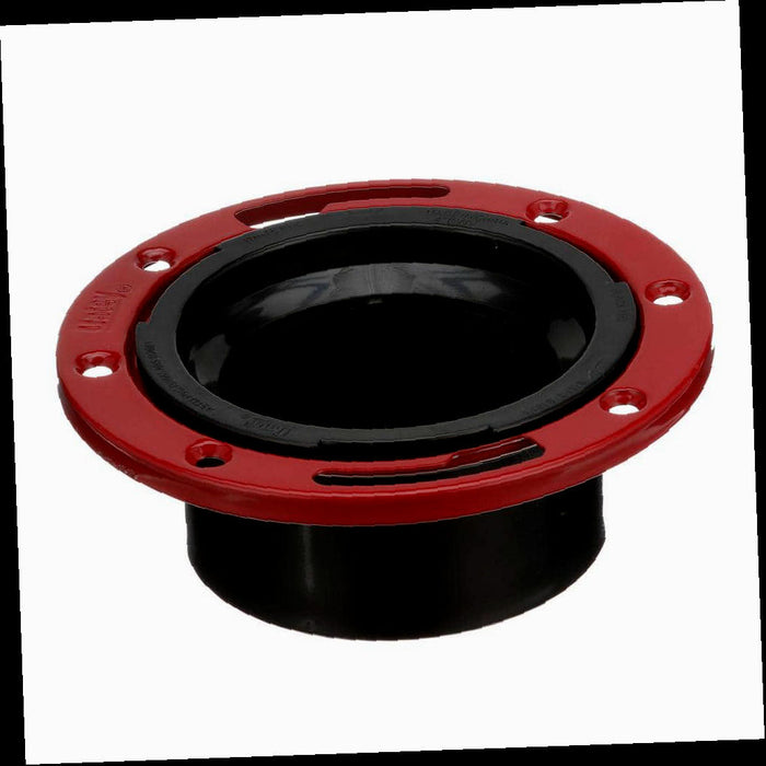 Toilet Flange 4 in. ABS Open Hub with Metal Ring Fast Set 1pc.