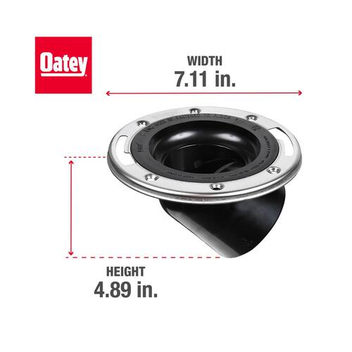 Toilet Flange ABS 4 in. with 45?? Angle and Stainless Steel Ring Open Spigot 2