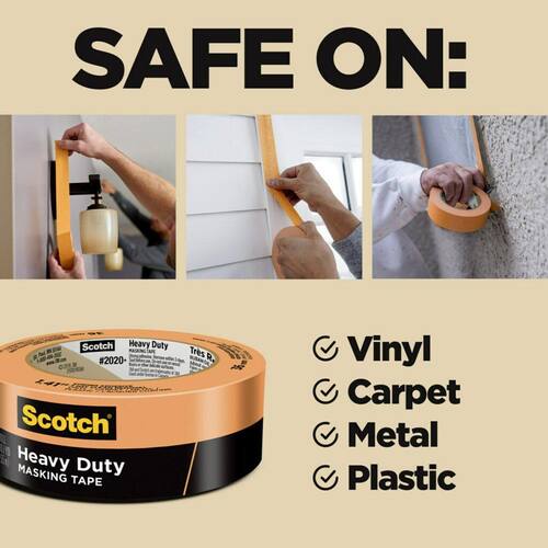 Masking Tape, Heavy-Duty Grade, Scotch, 1.41 in. x 60.1 yds. (4 Rolls/Pack)