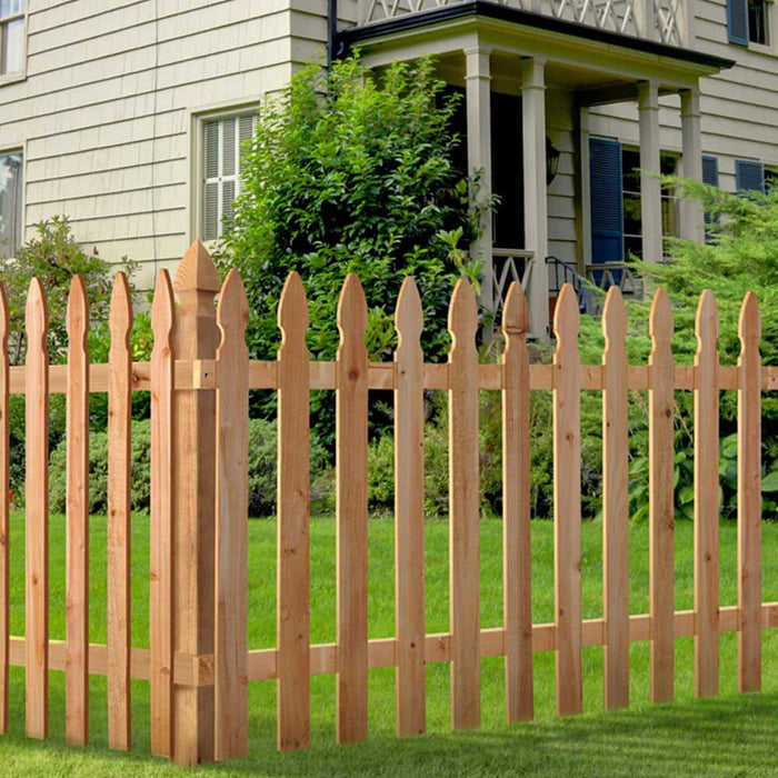 Cedar Fence Picket  5/8 in. x  4-1/3 in. x 3-1/2 ft. French Gothic Fence 2