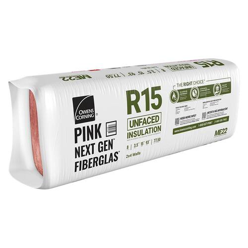 Fiberglass Insulation Batt R-15, 15 in. x 93 in. (77.5 sq. ft.)