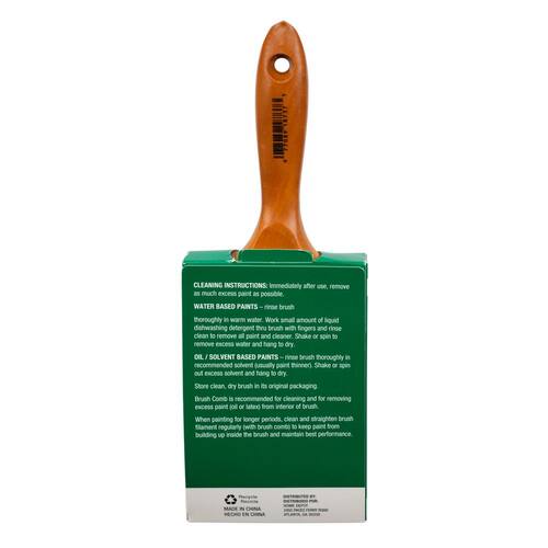 Paint Brush Flat Cut Oil Polyester/Natural Bristle Blend 4 in. - Better