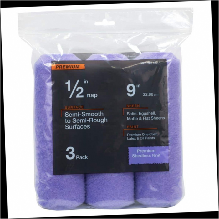 Paint Roller Cover High-Capacity Polyester Knit 9 in. x 1/2 in. (3-Pack)