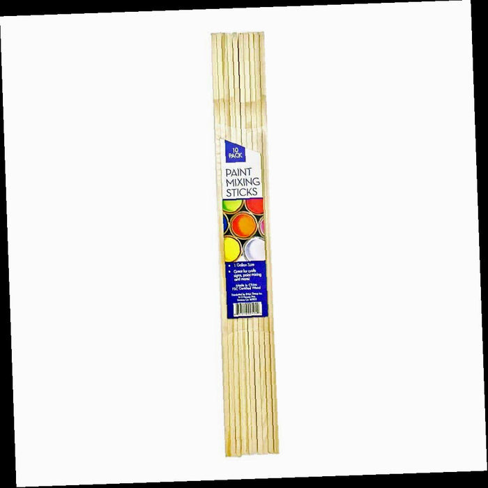Paint Stick, Wooden, 12 in., for Crafting, 1 Gallon, 10-Pack