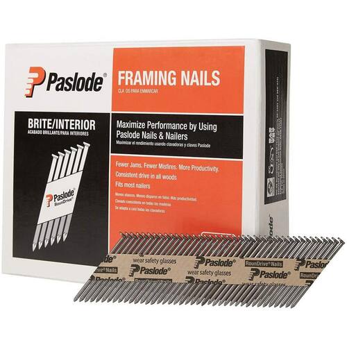 Steel Framing Nails 2-3/8 in. x 0.113-Gauge 30-Degree Angled Brite Ring Shank Paper Tape 2000 pcs